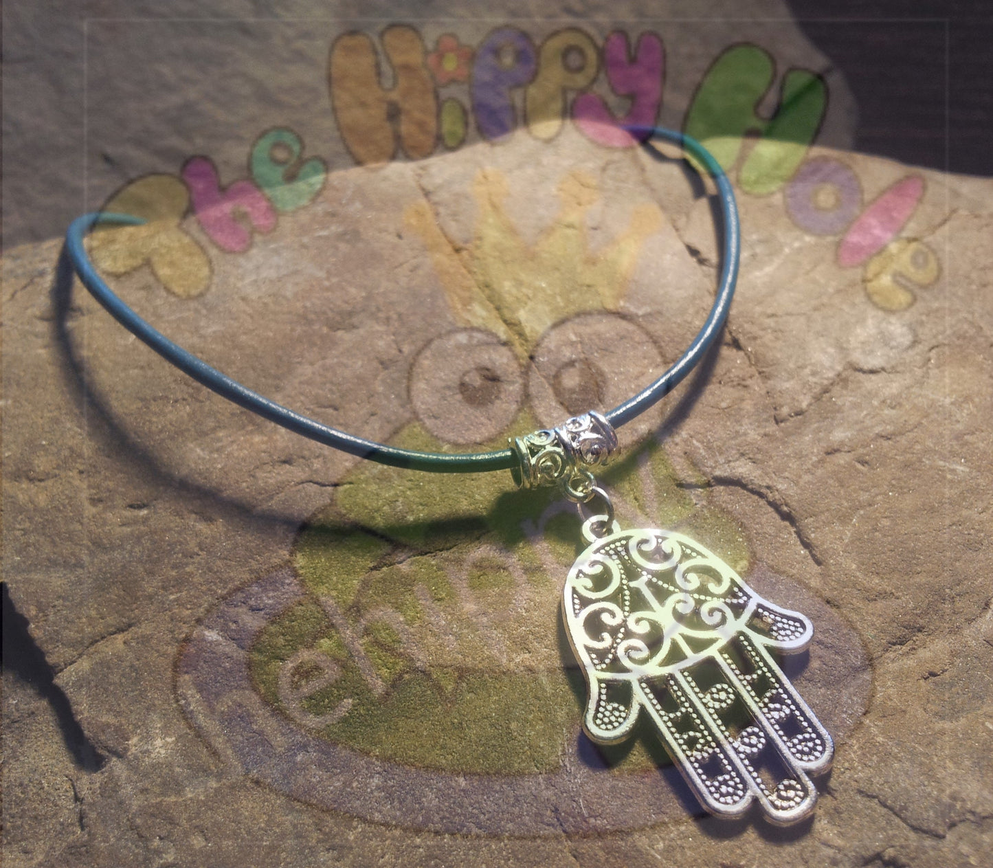 Hamsa Hand of Fatima charm choker necklace