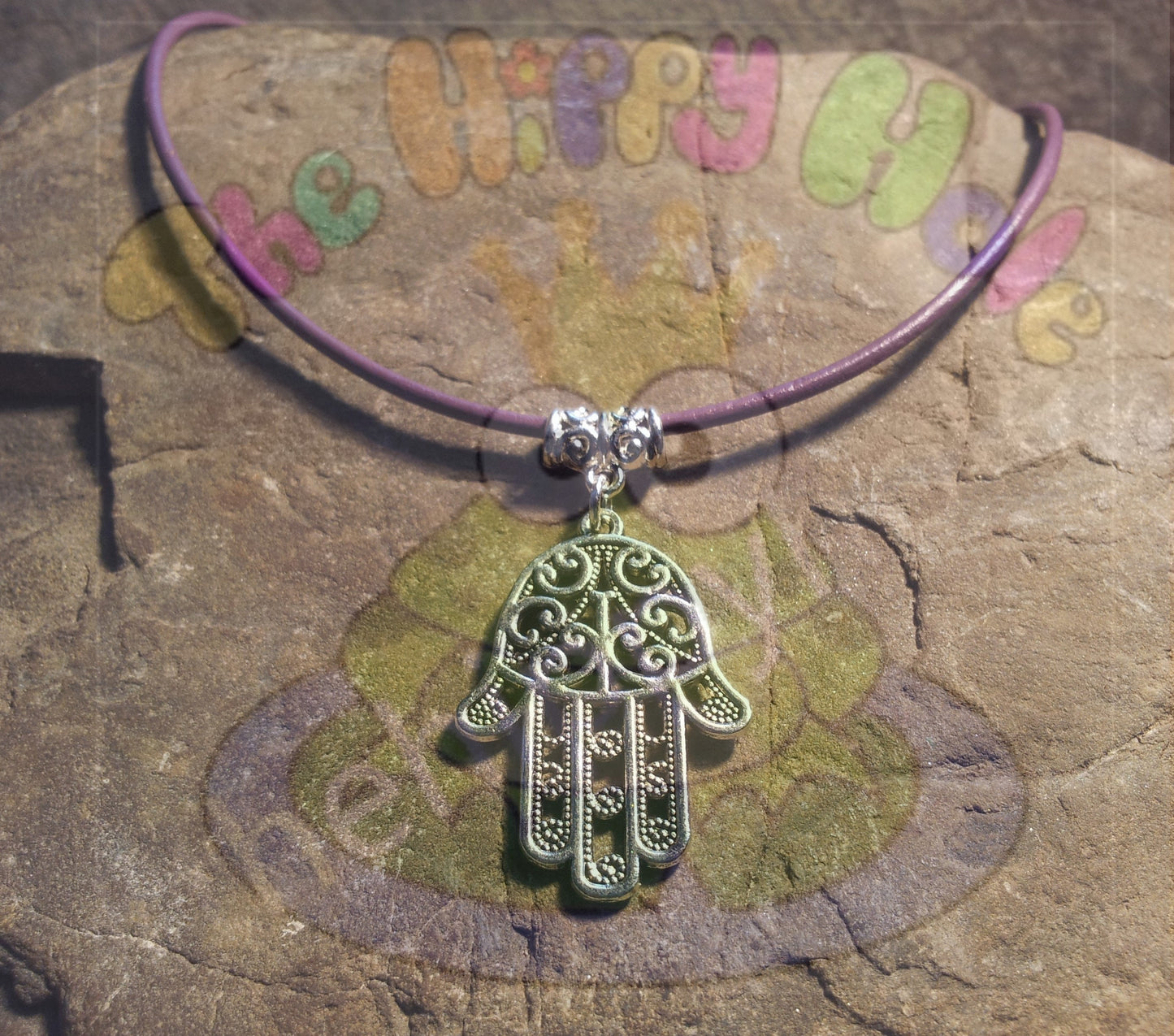 Hamsa Hand of Fatima charm choker necklace