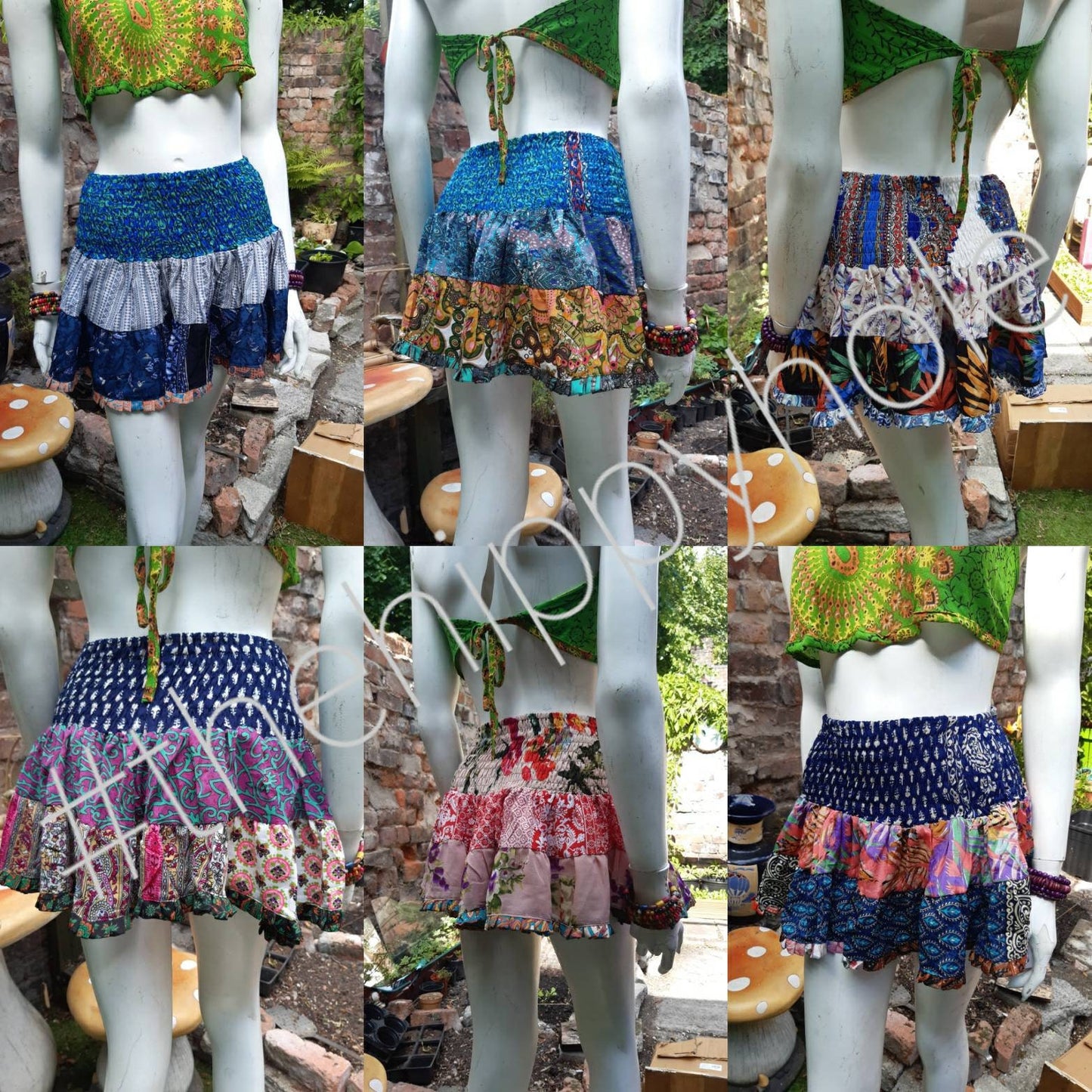 patchwork mini rara skirt hippy festival MULTI BUY DISCOUNT wholesale handmade in India