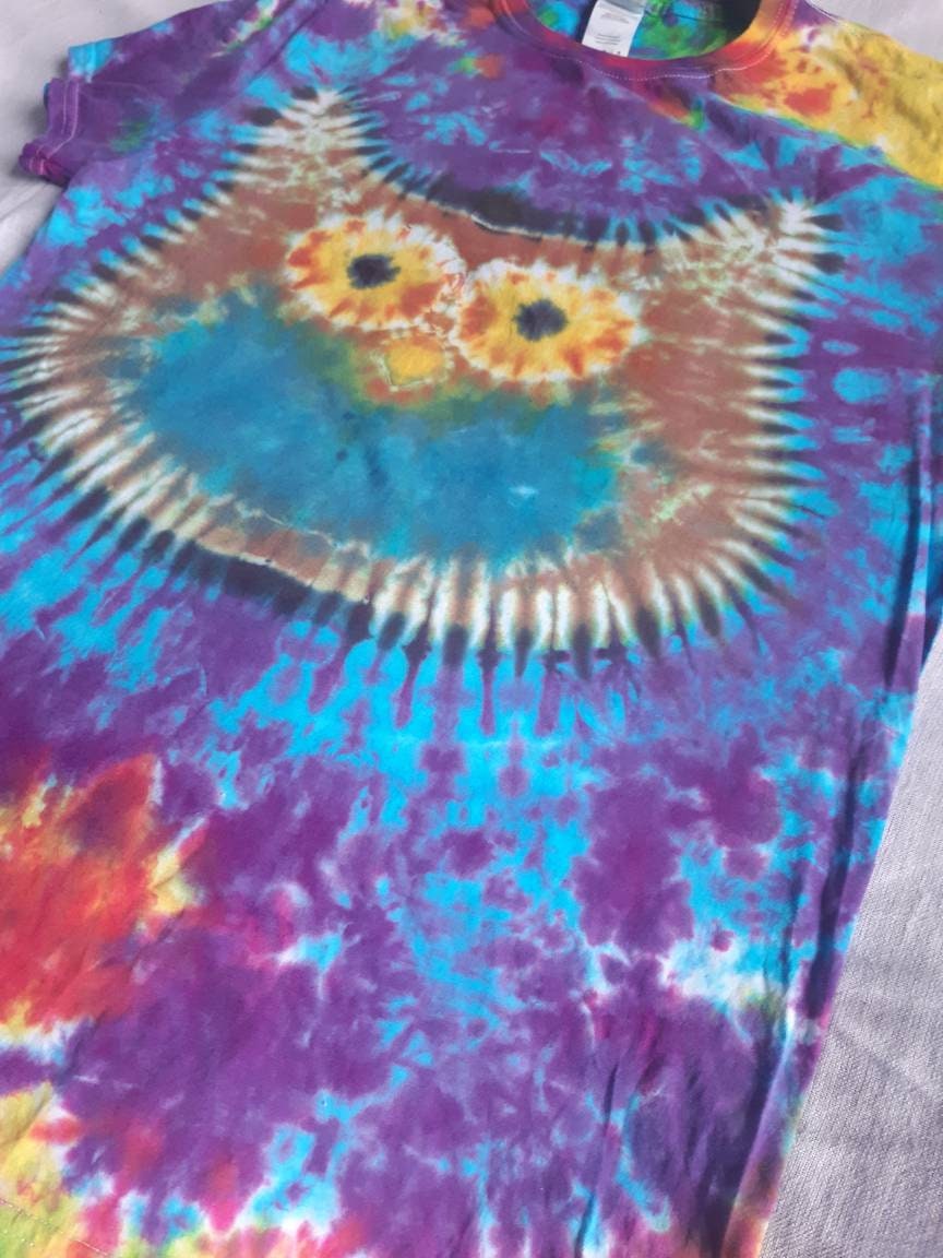 Tie Dye OWL face tie dye animal T shirt UNISEX S-5XL