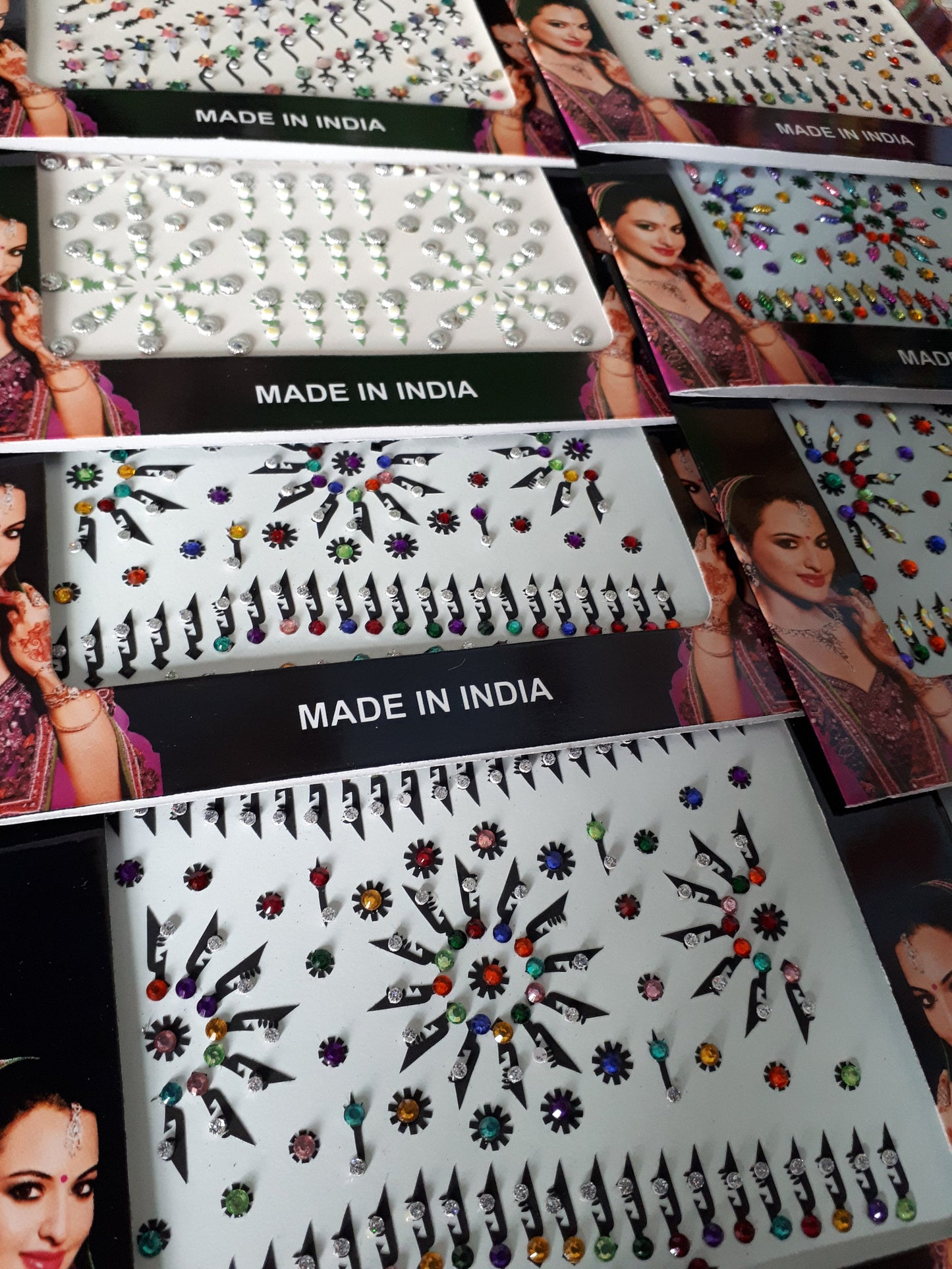 Huge bindi pack mixed colour style self stick festival party rave India Bridal