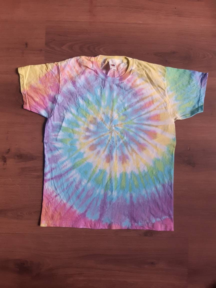 Tie Dye Pastel rainbow spiral T shirt UNISEX S-5XL