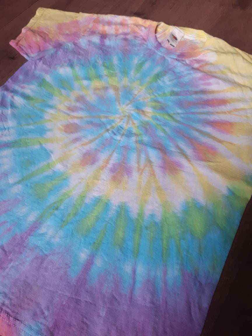 Tie Dye Pastel rainbow spiral T shirt UNISEX S-5XL