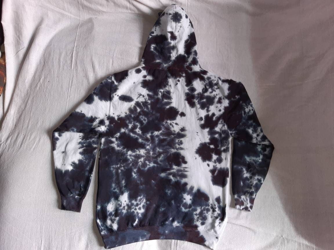 Tie Dye black & white monochrome hoodie UNISEX XS-5XL