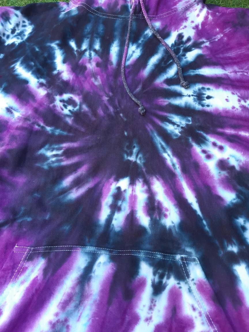 Tie Dye black & purple dark hoodie UNISEX XS-5XL