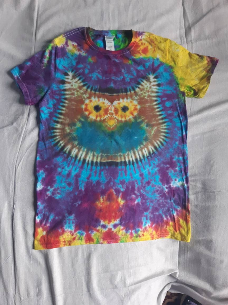 Tie Dye OWL face tie dye animal T shirt UNISEX S-5XL