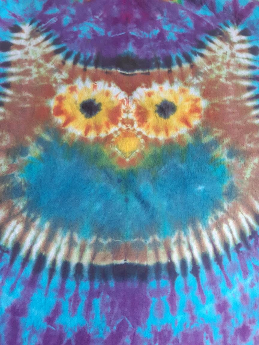 Tie Dye OWL face tie dye animal T shirt UNISEX S-5XL