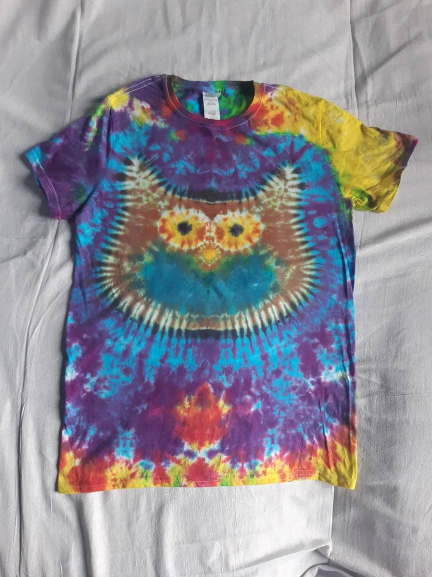 Tie Dye OWL face tie dye animal T shirt UNISEX S-5XL