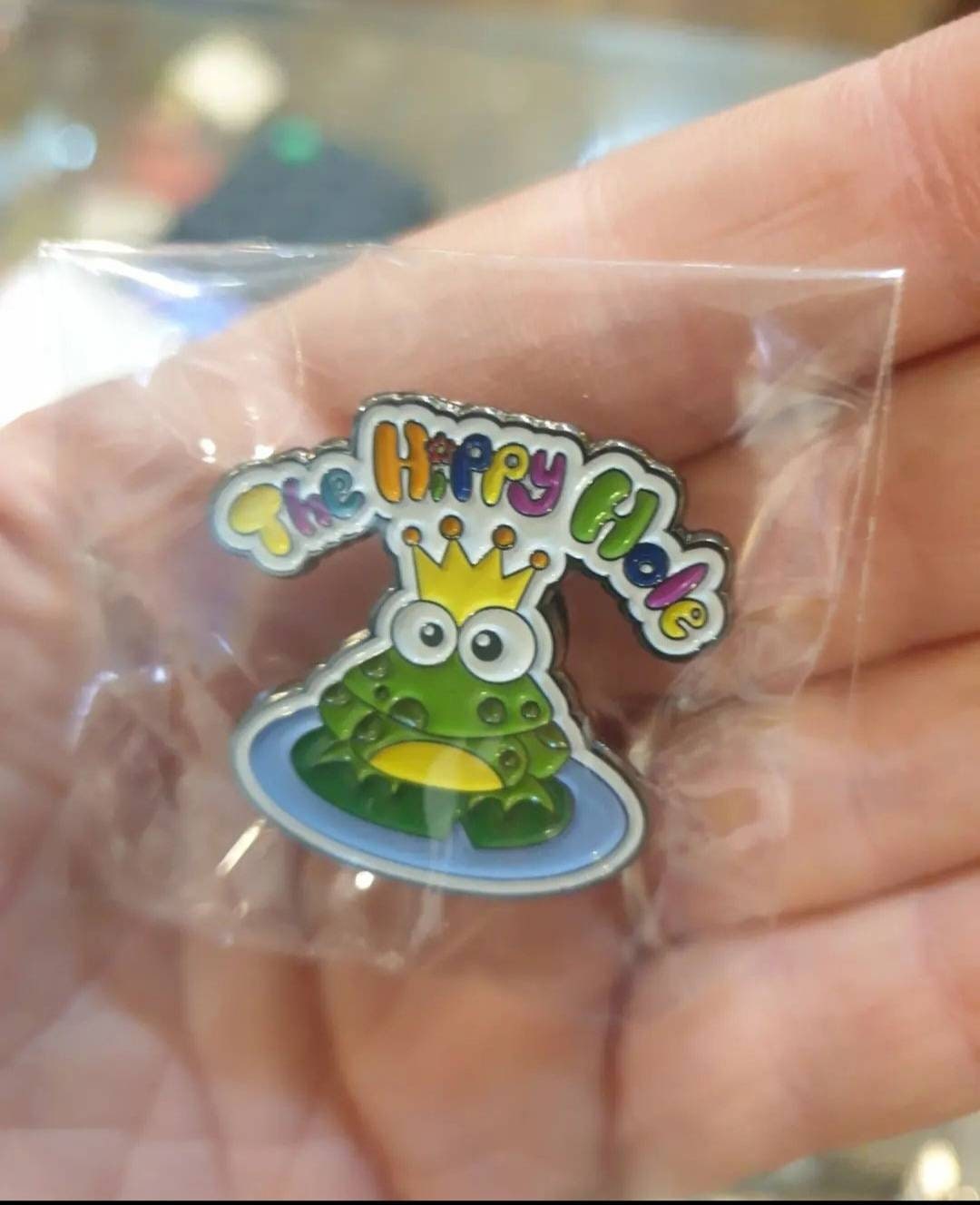 The Hippy Hole Liverpool Pin Badge Support Independant Business King Frog Prince