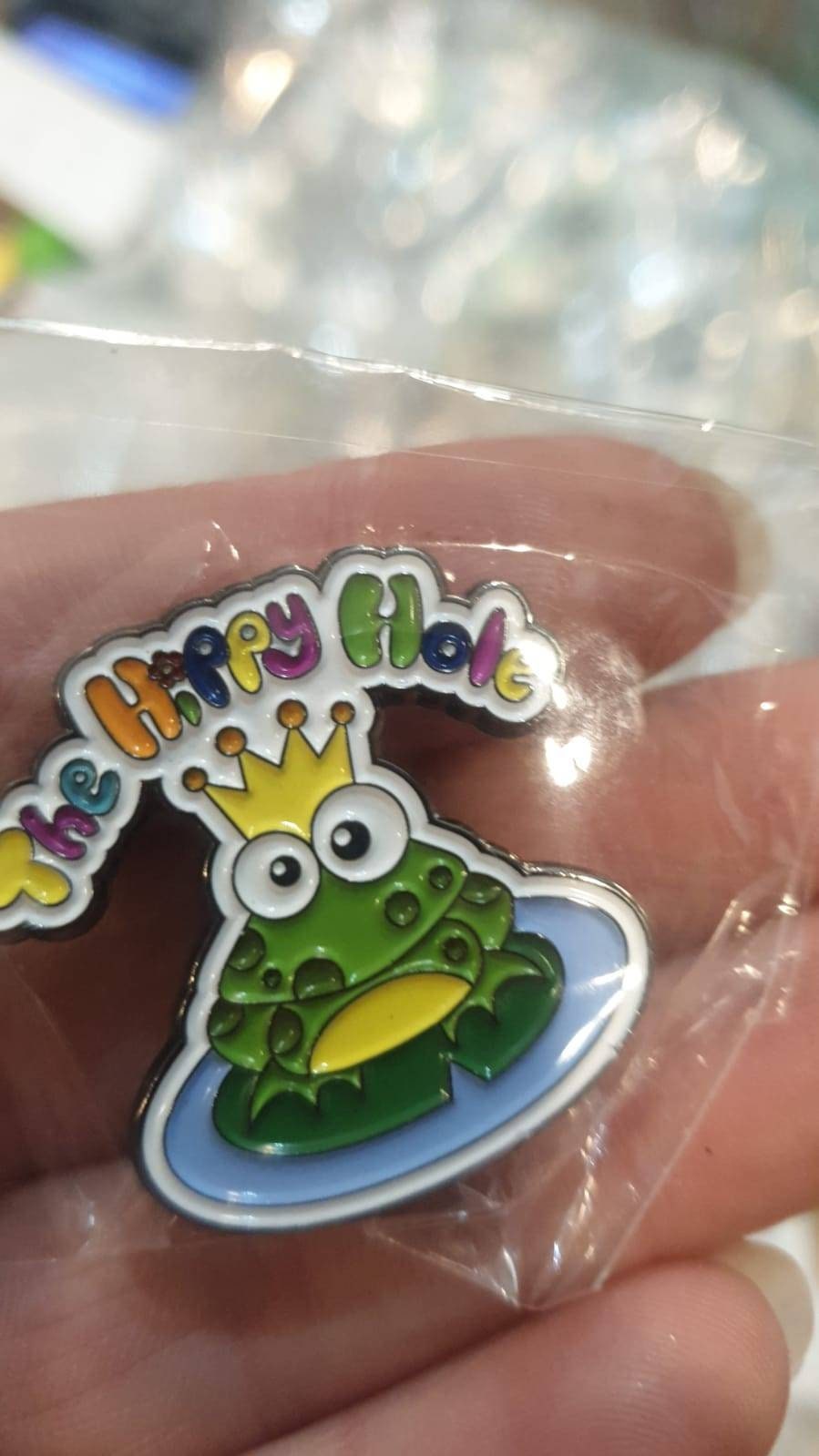 The Hippy Hole Liverpool Pin Badge Support Independant Business King Frog Prince