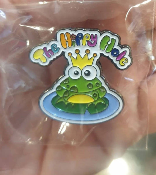 The Hippy Hole Liverpool Pin Badge Support Independant Business King Frog Prince