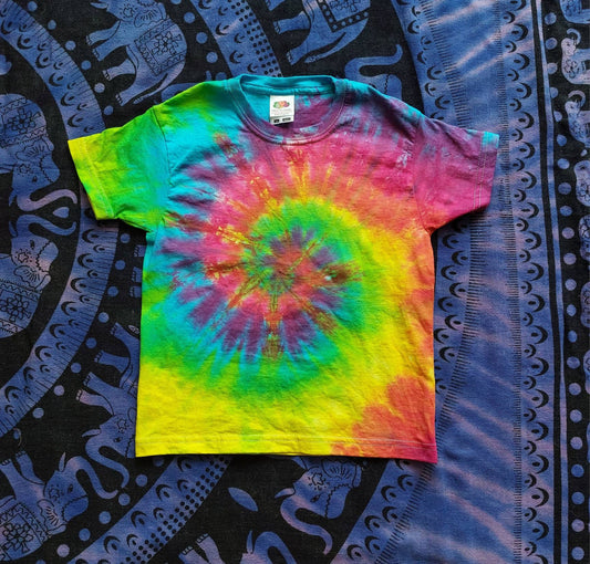 Festival Kid's rainbow spiral Tie Dye T shirt Hippy Children's Age 1-13