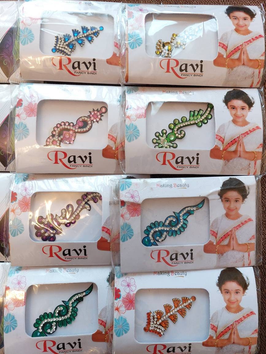 Giant large body sticker Bindi mixed colour style self stick on tattoo festival party rave India Bridal