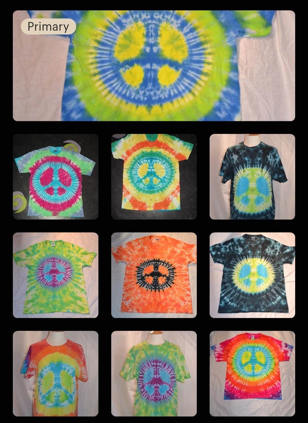 Peace Sign CND Tie Dye T shirt UNISEX  S-5XL festival top [CUSTOM]