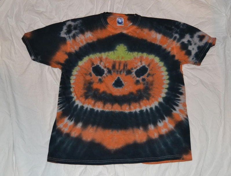 Tie Dye PUMPKIN Halloween horror goth tie dye T shirt unisex all sizes S-5XL