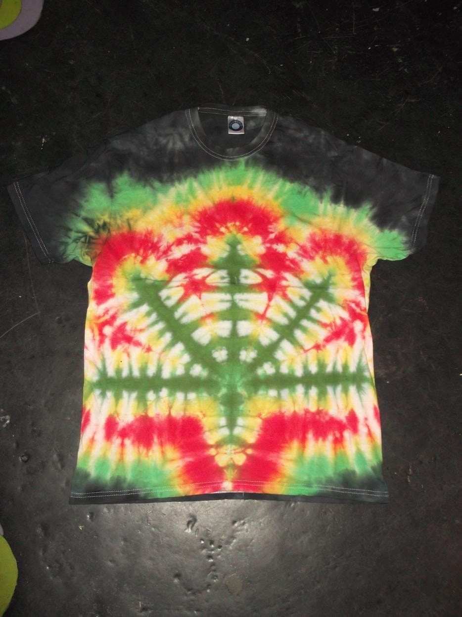 Tie Dye rasta rainbow ganja cannabis weed leaf tie dye festival T shirt UNISEX S-5XL