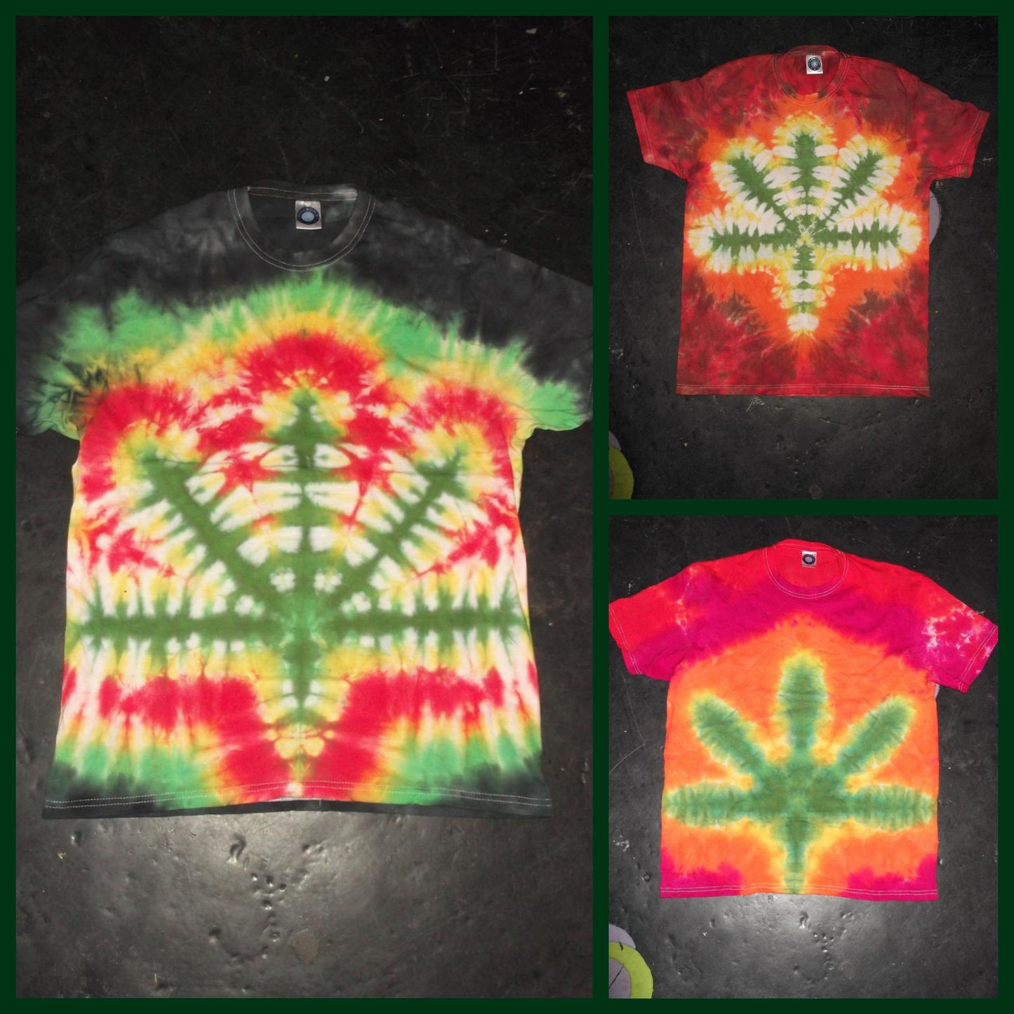 Tie Dye rasta rainbow ganja cannabis weed leaf tie dye festival T shirt UNISEX S-5XL