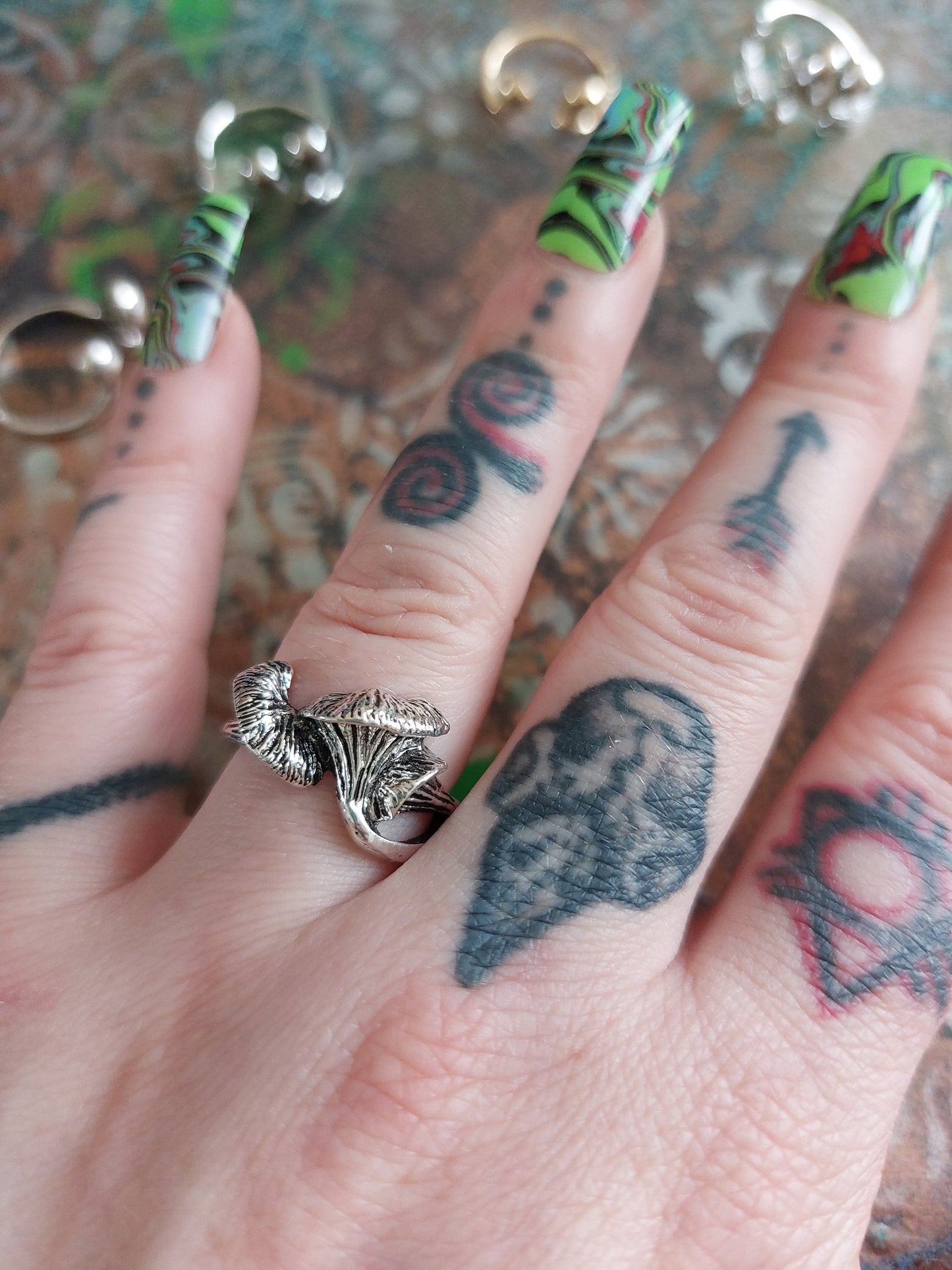 Mushroom Ring, one size, hippy ring, nature