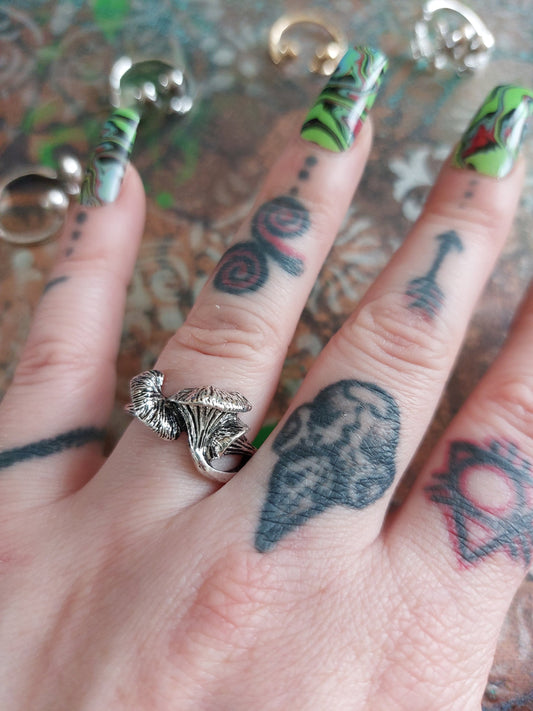 Mushroom Ring, one size, hippy ring, nature