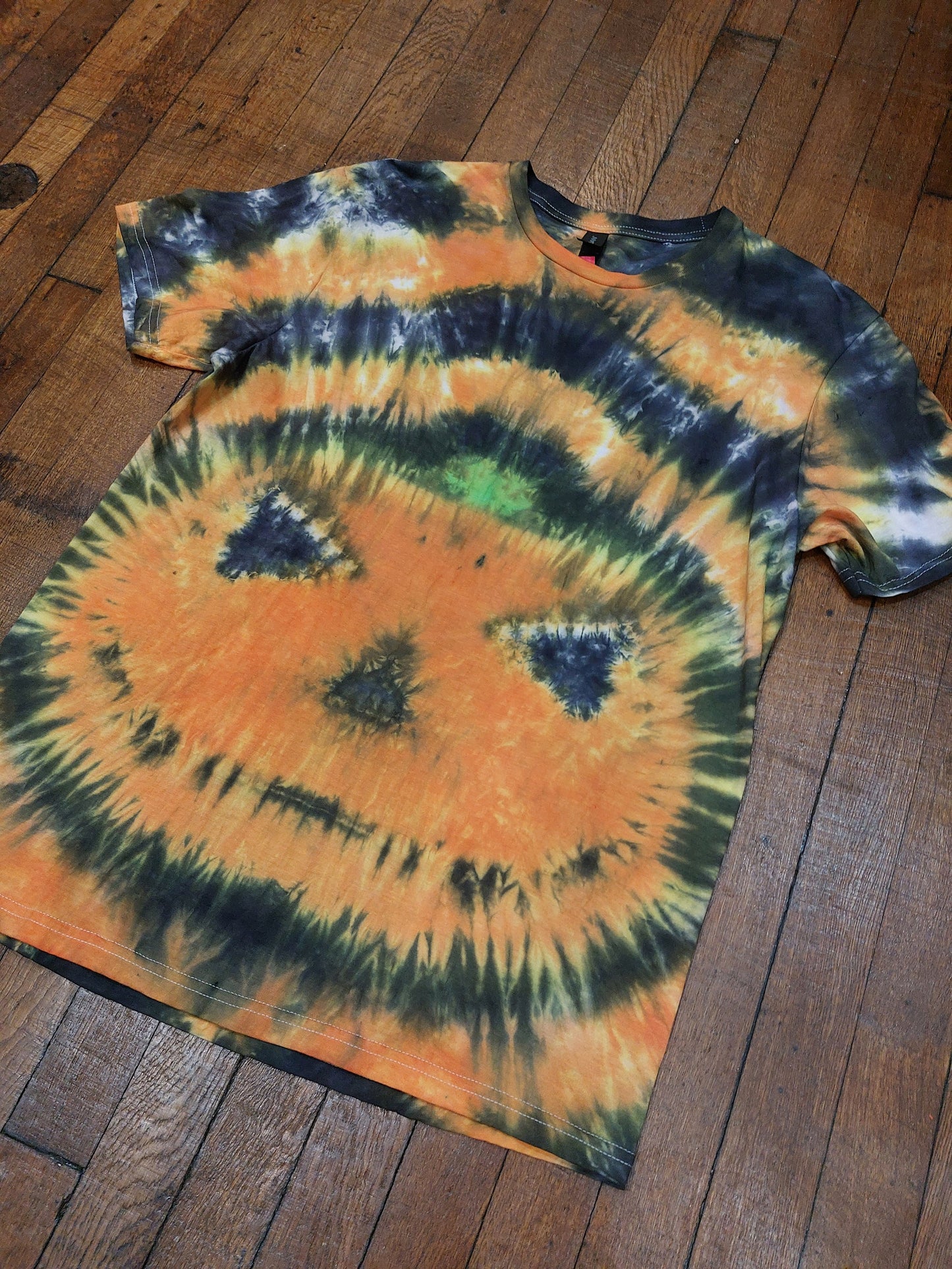 Tie Dye PUMPKIN Halloween horror goth tie dye T shirt unisex all sizes S-5XL