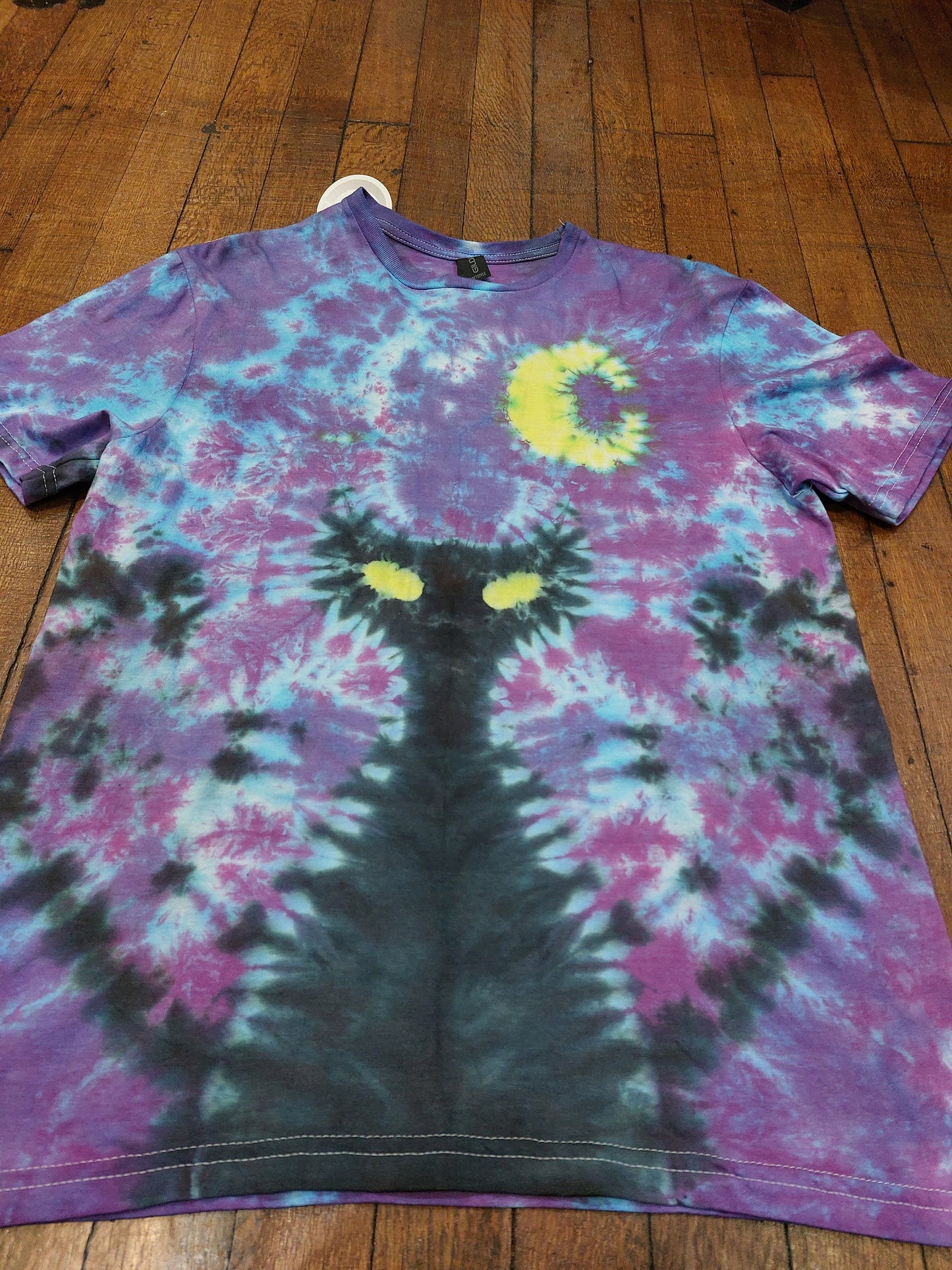 Tie Dye Black Cat witch moon goth Halloween Horror T shirt unisex S-5XL custom made