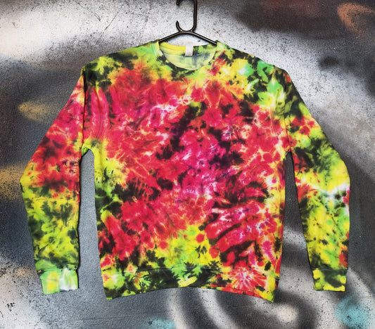 Tie Dye pink yellow multicolour scrunch trippy hippy sweatshirt hoodie UNISEX XS-5XL