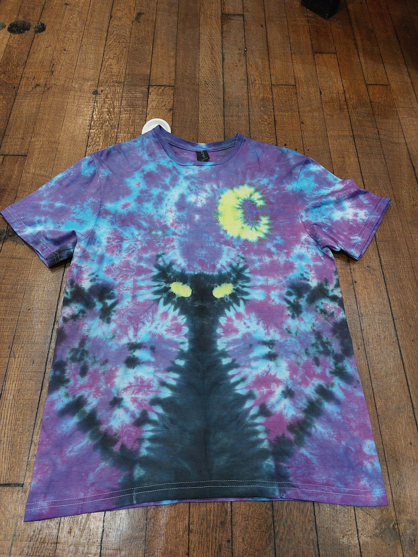 Tie Dye Black Cat witch moon goth Halloween Horror T shirt unisex S-5XL custom made