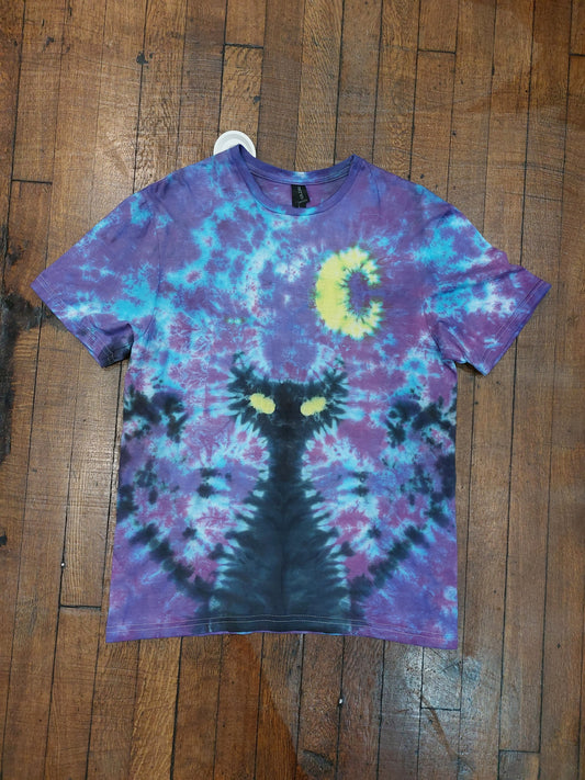 Tie Dye Black Cat witch moon goth Halloween Horror T shirt unisex S-5XL custom made