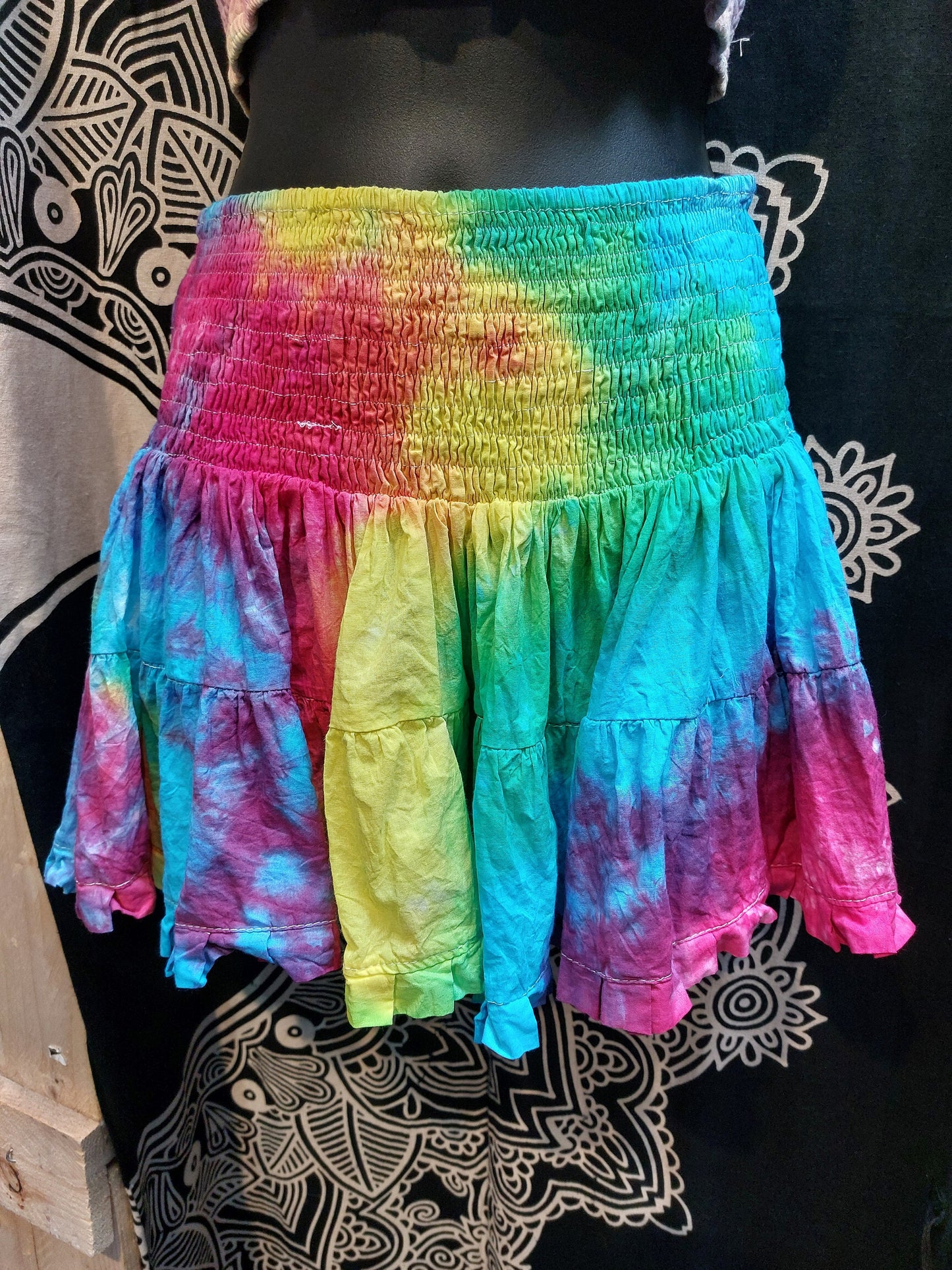 Tie Dye Mini Rara skirt MULTI COLOUR custom make your own FREESIZE