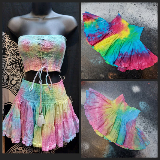 Tie Dye Mini Rara skirt MULTI COLOUR custom make your own FREESIZE