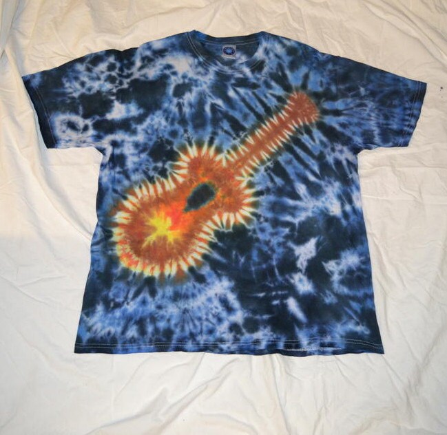 Tie Dye GUITAR T shirt UNISEX S-5XL