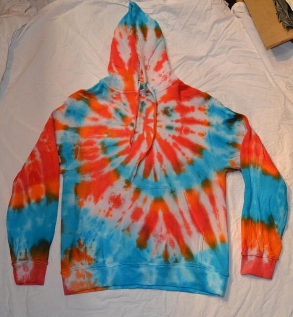 Tie Dye spiral hoodie, various colours UNISEX XS-5XL