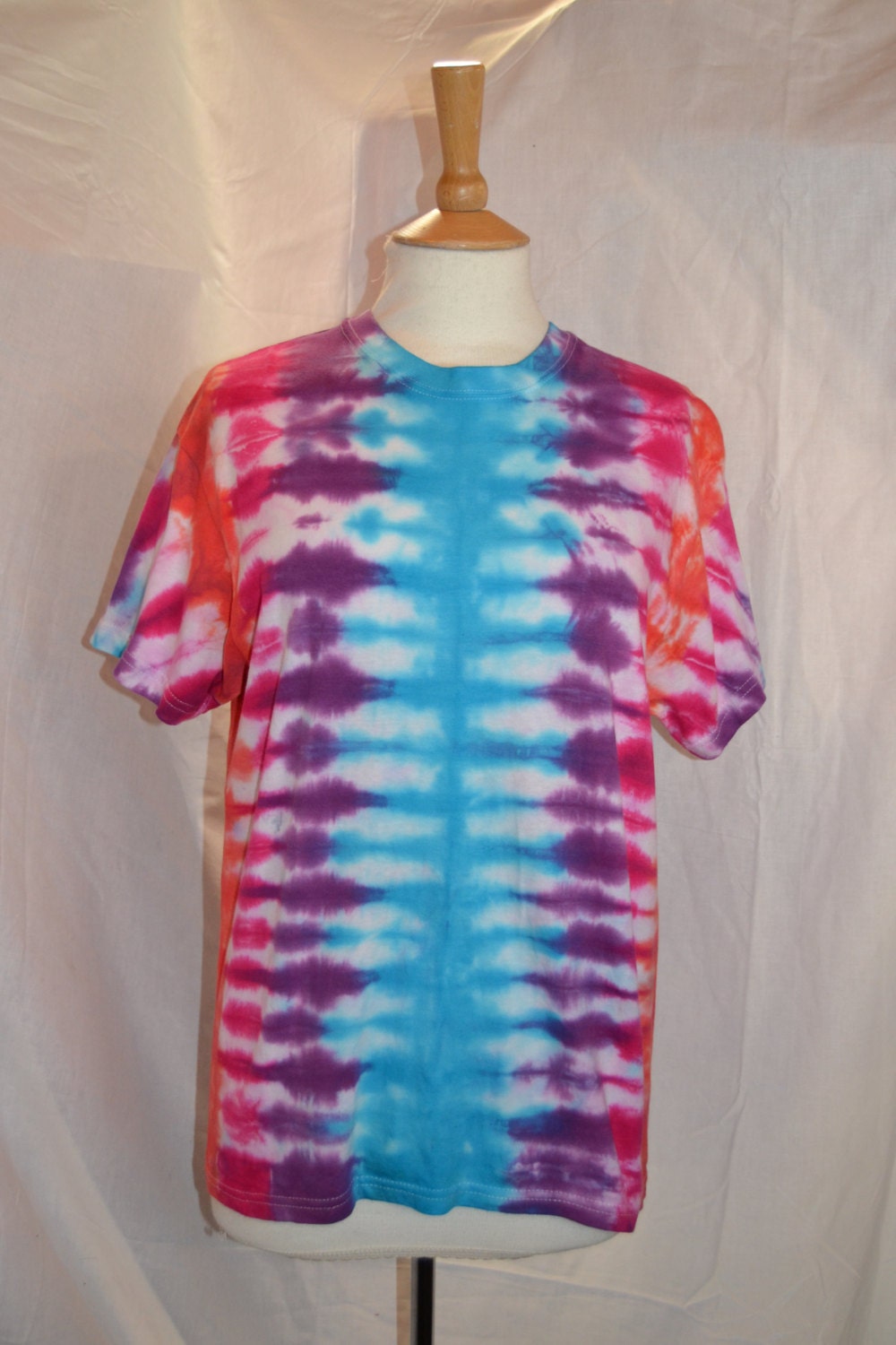 Tie Dye pleat fan fold stripe festival T shirt UNISEX S-5XL