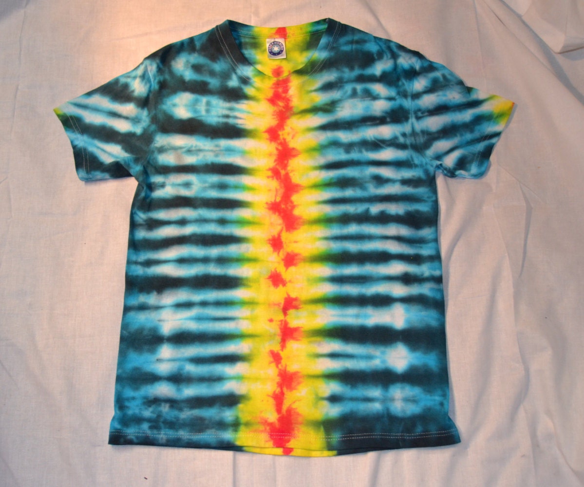 Tie Dye pleat fan fold stripe festival T shirt UNISEX S-5XL