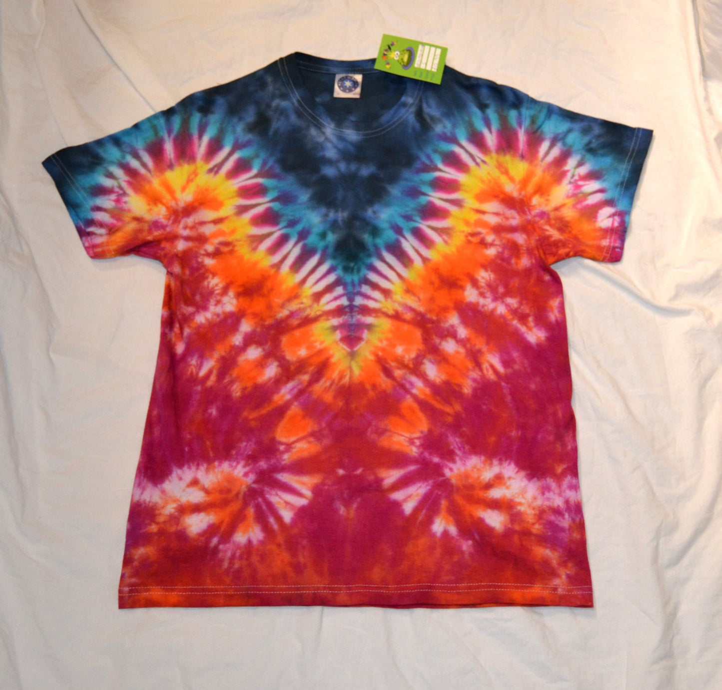 Tie Dye V pleat T shirt UNISEX S-5XL