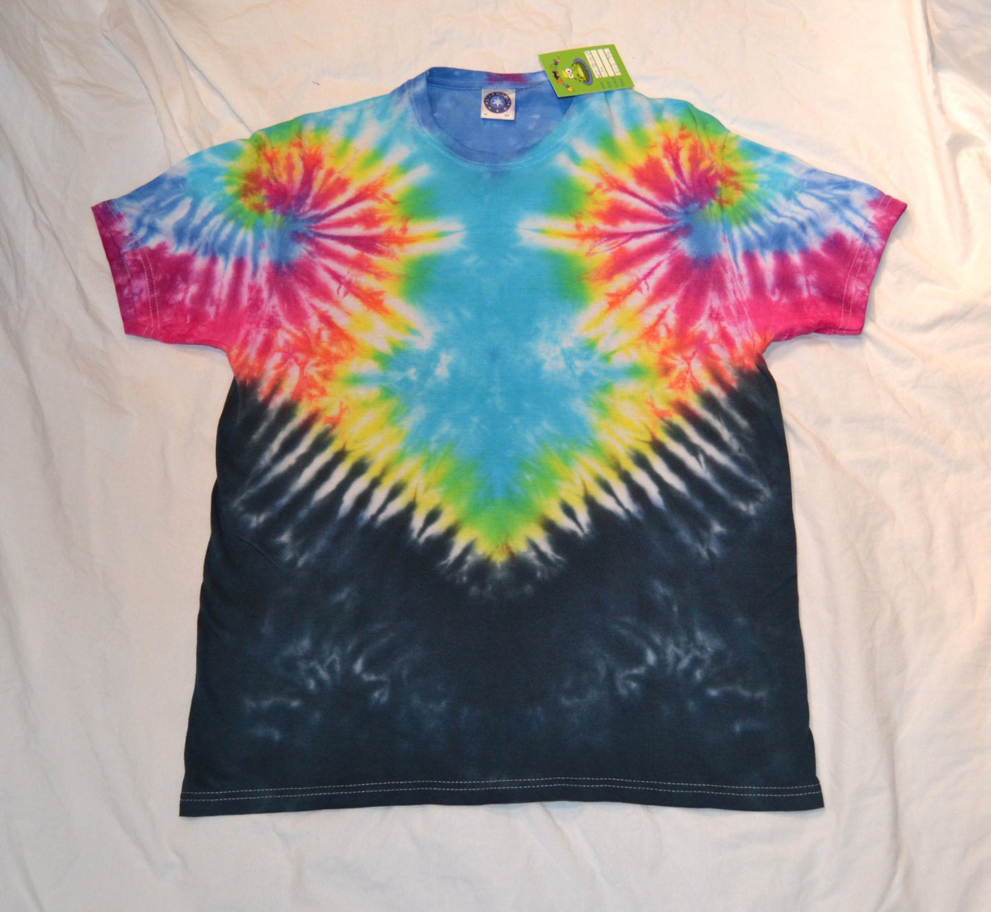 Tie Dye V pleat T shirt UNISEX S-5XL