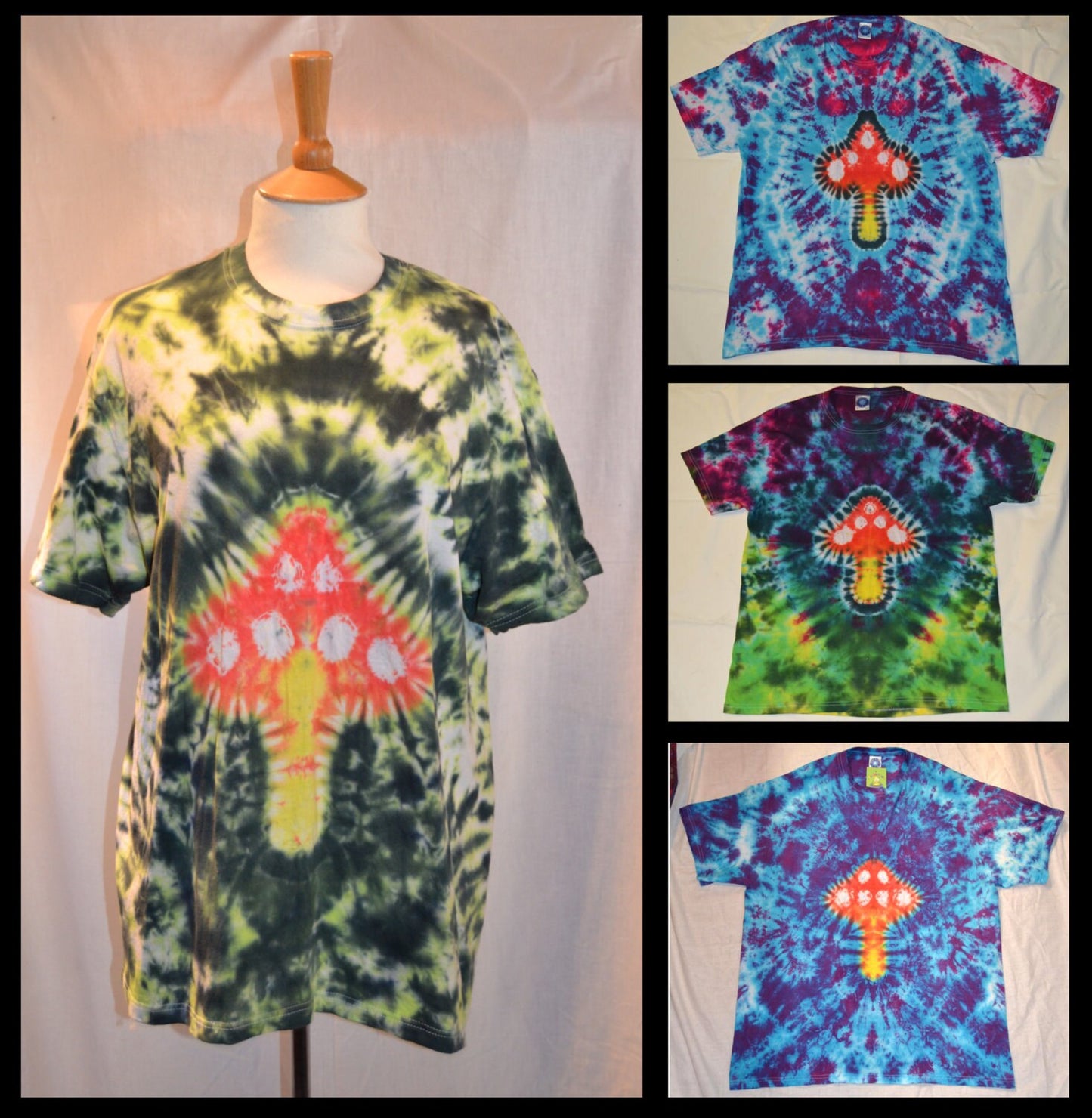 Tie Dye handmade unique fairy magic mushroom T shirt UNISEX S-5XL