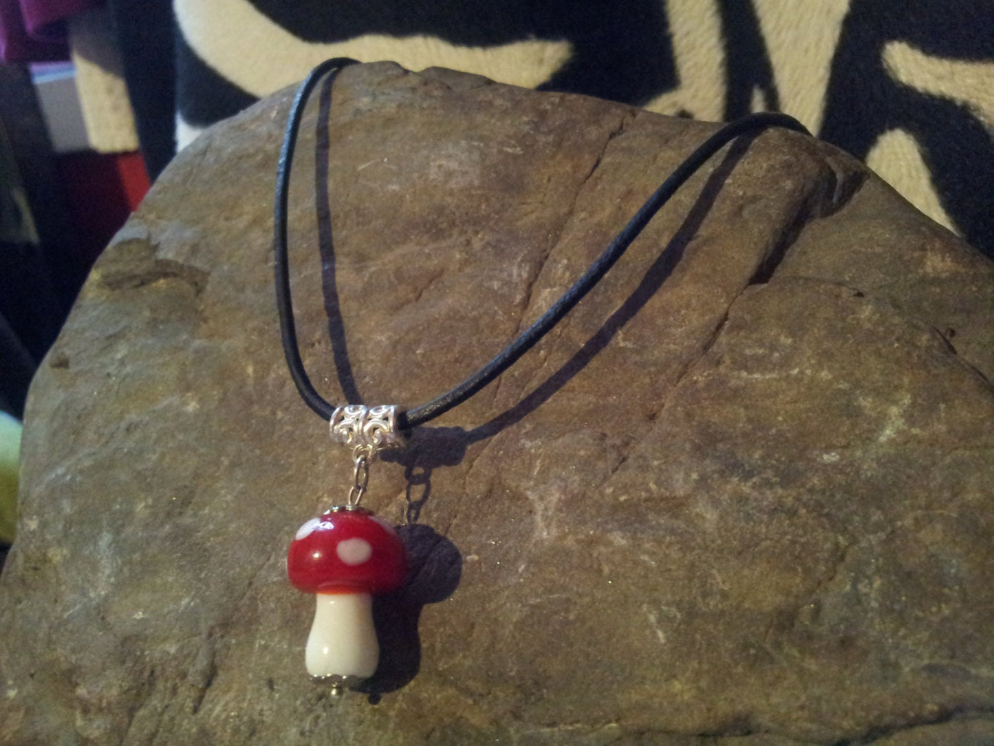 Glass Magic Mushroom Choker & Earring set