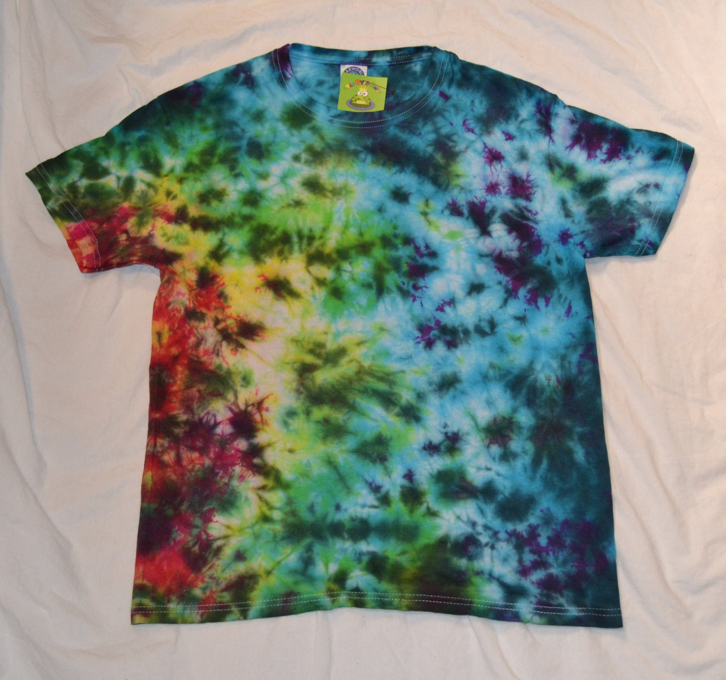 Tie Dye Galaxy black rainbow scrunch T shirt UNISEX S-5XL