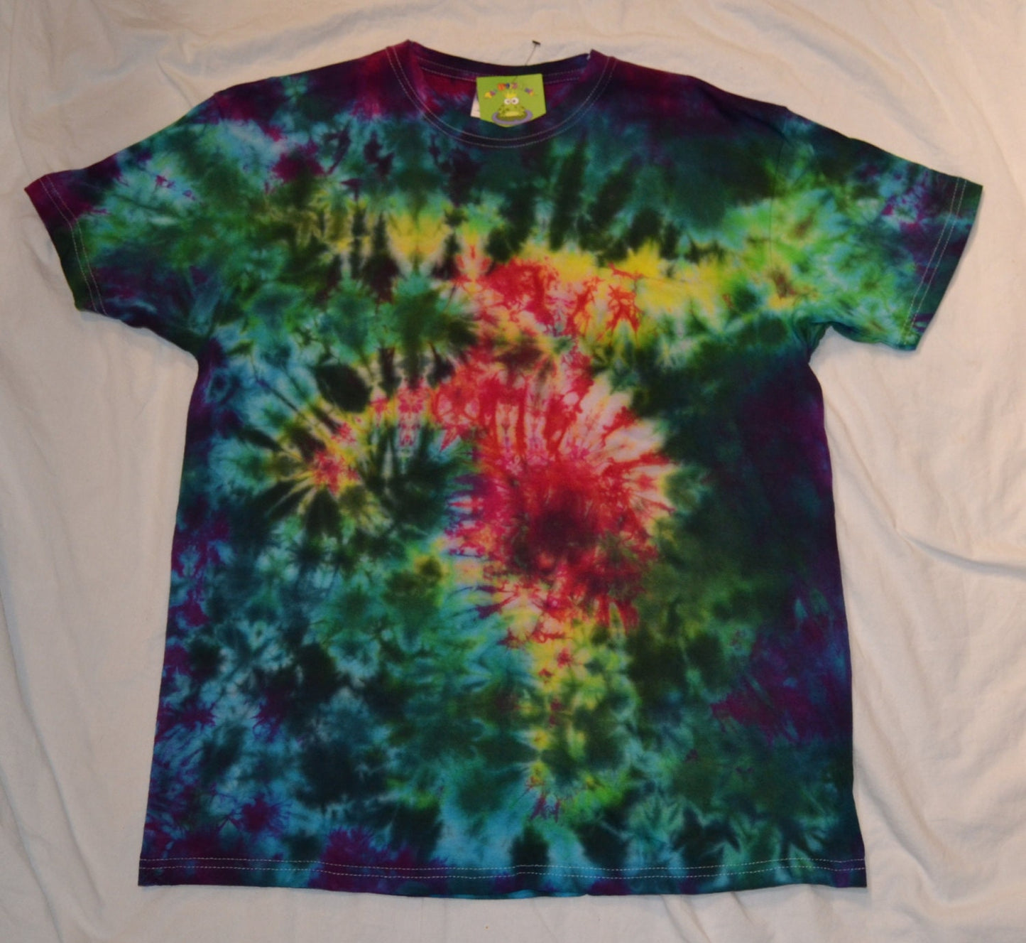 Tie Dye Galaxy black rainbow scrunch T shirt UNISEX S-5XL