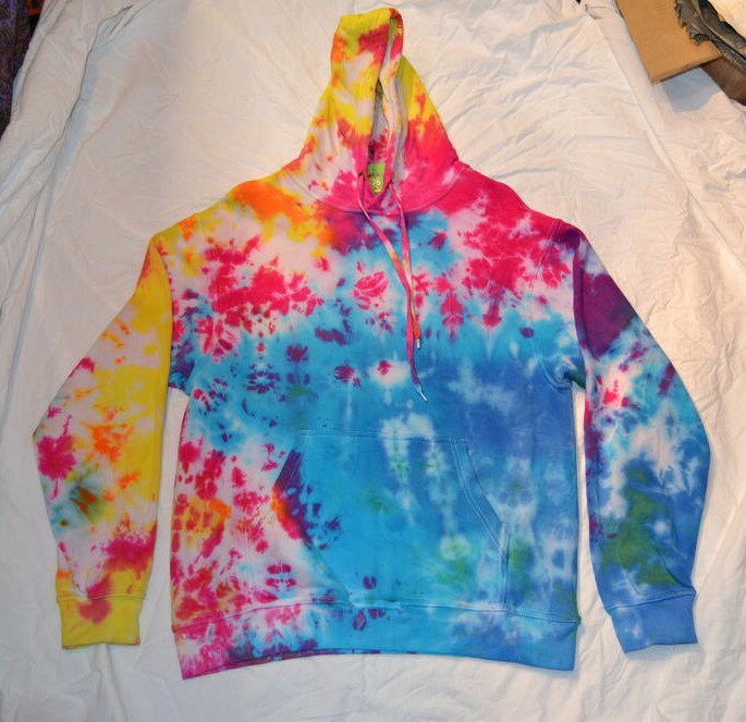 Tie Dye rainbow scrunch hoodie UNISEX XS-5XL