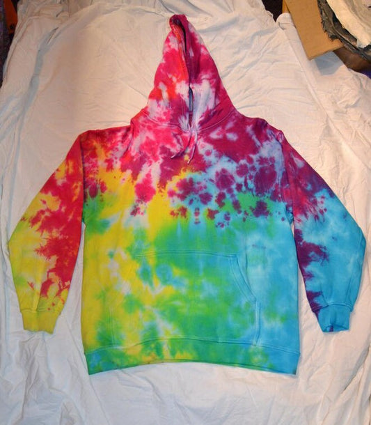 Tie Dye rainbow scrunch hoodie UNISEX XS-5XL