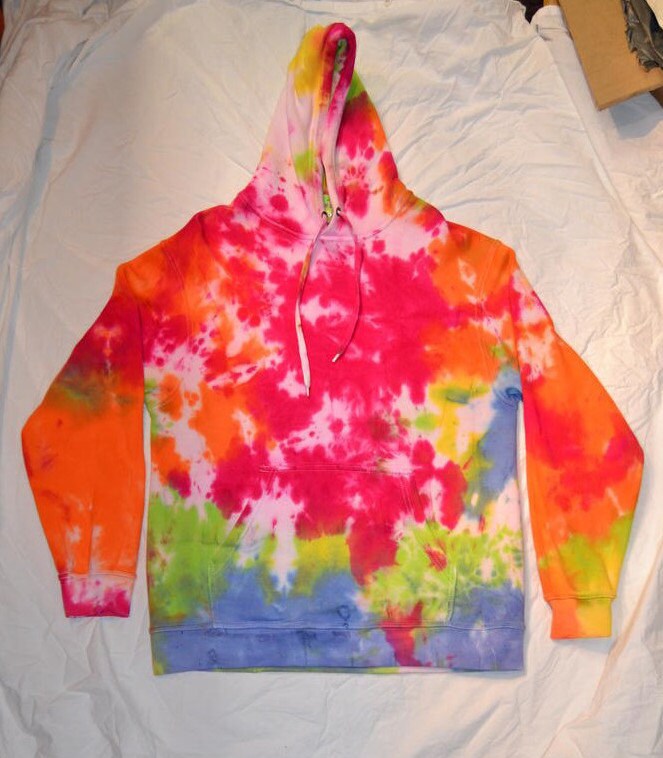 Tie Dye rainbow scrunch hoodie UNISEX XS-5XL