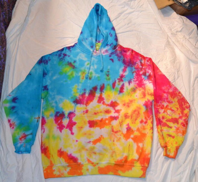 Tie Dye rainbow scrunch hoodie UNISEX XS-5XL