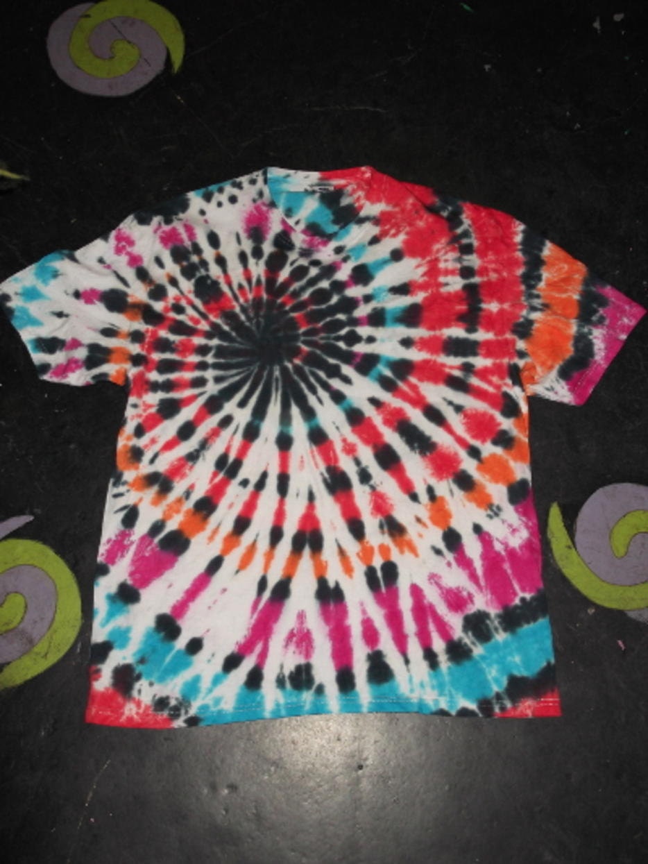 Tie Dye black spiral festival T shirt UNISEX S-5XL