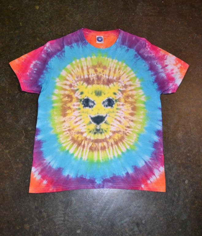 Tie Dye LION face tie dye animal T shirt UNISEX S-5XL