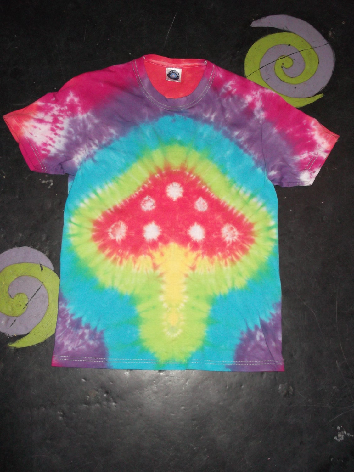 Tie Dye unique fairy magic mushroom T shirt UNISEX S-5XL