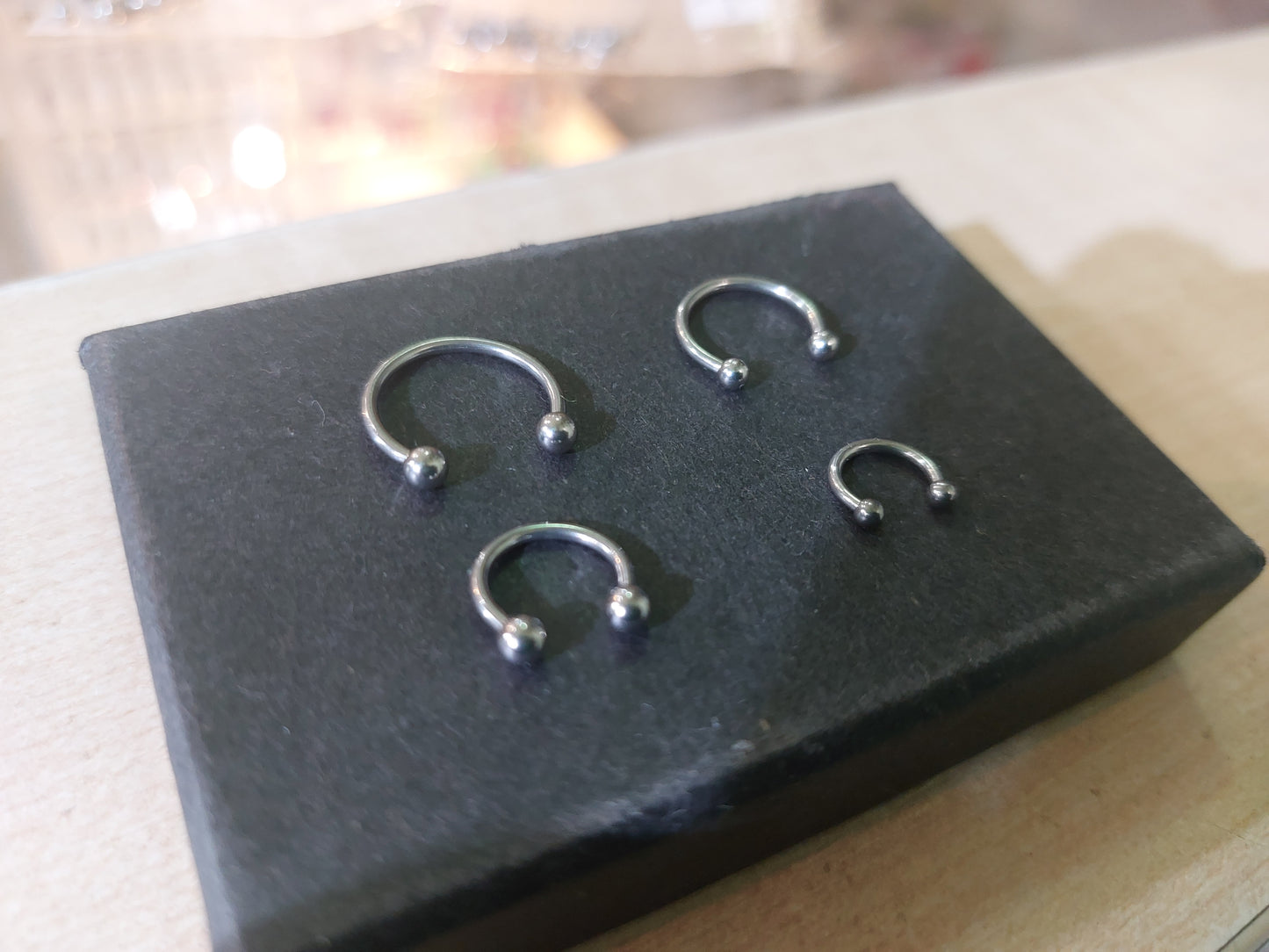 Circular Barbell Horseshoe Steel piercing ring 1.2mm various sizes