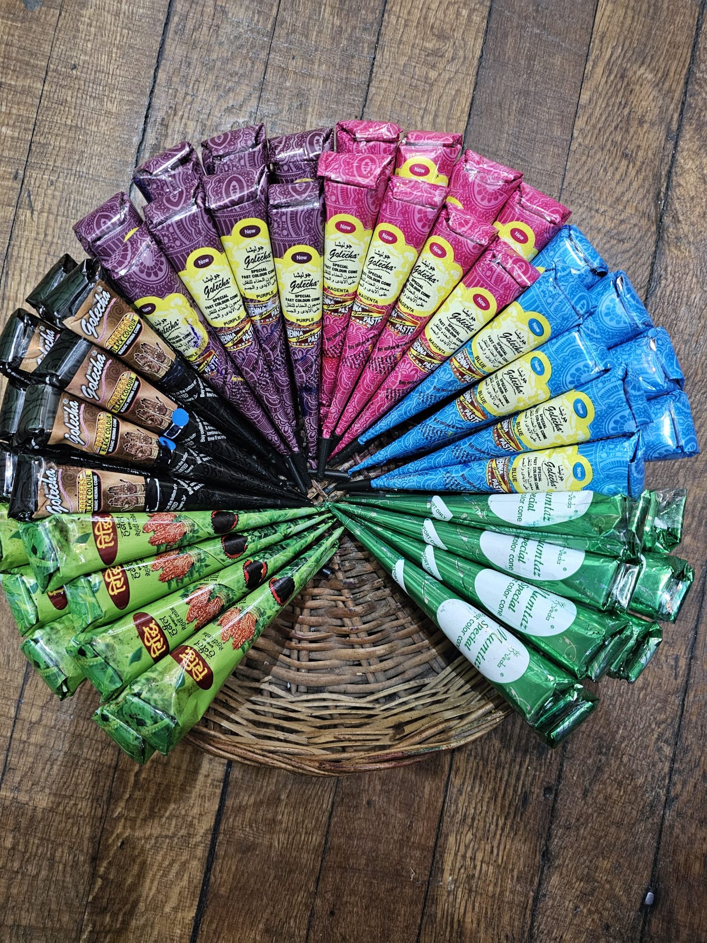 Henna Cone MIXED COLOURS 100% Natural