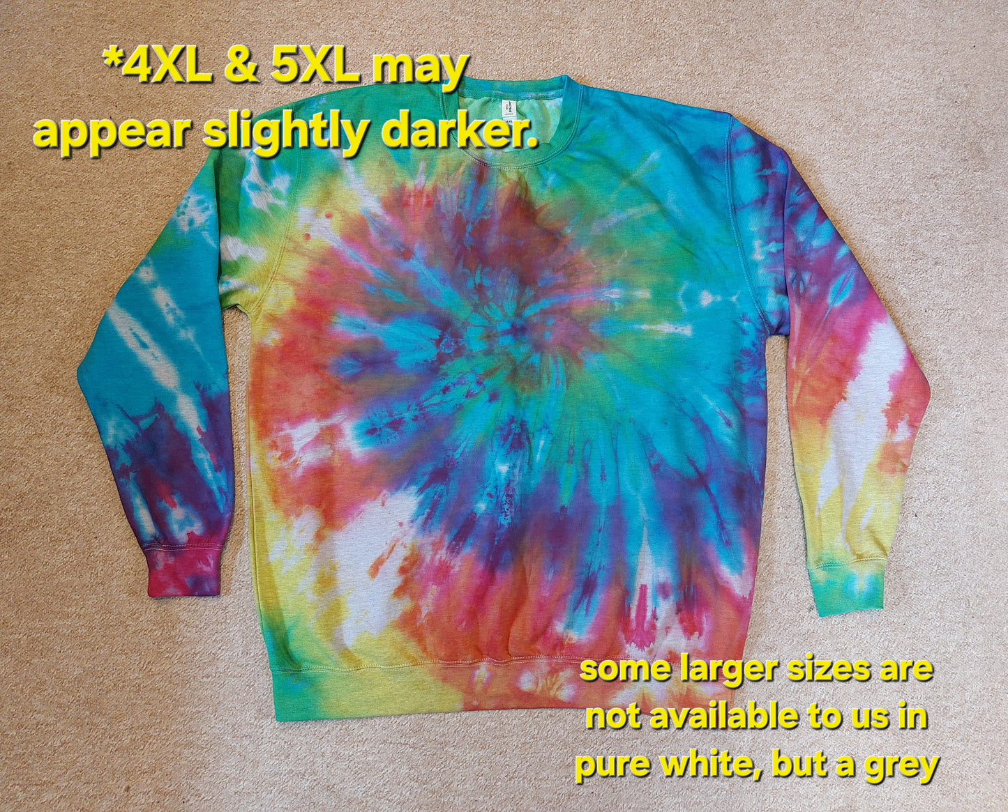 Tie Dye rainbow spiral sweatshirt hoodie UNISEX XS-5XL